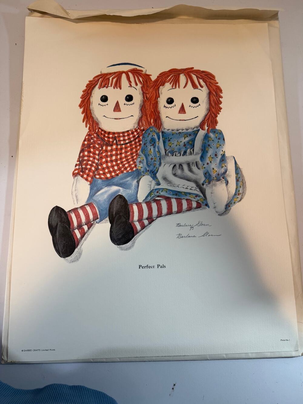 perfect pals print raggedy ann andy 22" x 17"